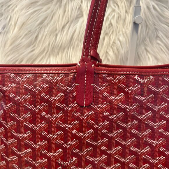 GOYARD Saint Louis PM in Red with Customized Reinforced Corners, includes Pouc - Picture 10 of 14